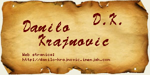 Danilo Krajnović vizit kartica